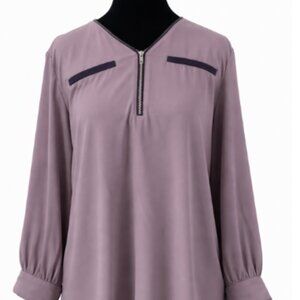 ZARA Lavender V-Neck Blouse – Women’s Size L – New Without Tags